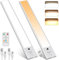 120 LEDs Lampe de Placard avec Télécommande, 2 Pack 30CM Dimmable Lampe Detecteur Mouvement, 3 Températures de Couleur & Induction Infrarouge, Fonction Minuterie, pour Placard, Armoire, Escalier