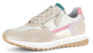 Gabor Damen Low-Top Sneaker, Frauen Halbschuhe,Komfortable Mehrweite (H),Freizeitschuhe,Turnschuhe,Argent/oasi/pink k.,39 EU / 6 UK
