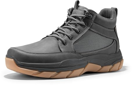 NORTIV 8 Men's Lightweight Walking Boots | Lightweight Breathable Durable Leather Upper Fashion Casual Chukka Ankle Boots Outdoors Hiking & Trekking Footwear