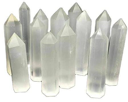 RNUMLIGH Natürlicher Kristall-Selenit-Satin-Gips-Zauberstab-Stöcke-Turm ZoCzkgzd (Size : 1kg)