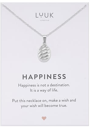 LUUK LIFESTYLE Collier avec pendentif baguette I pain, acier inoxydable résistant à l'eau, bijoux féminine et moderne, idée cadeau pour elle, argent