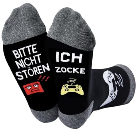 Lustige Geschenke für Männer,Gaming Socken jungen Bitte Nicht Stören Ich Zocke,gadgets Spieleliebhaber Gamer Socken Zocker Geschenk Coole Sachen für Teenager Jungs/Mädchen/Freunde zum Geburtstag 43-46