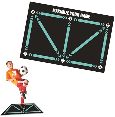 XSYKJGS Fussballmatte Training Kinder, 60 X 90cm rutschfeste Fussball Matte Ballkontrolle Stoßdämpfende Fussball Matte Leise Trainingszubehör Zur Verbesserung der Ballbehandlung und des Dribblings