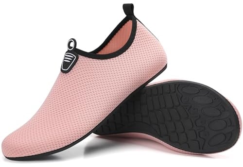 Badeschuhe Damen Wasserschuhe Frauen Neoprenschuhe Strandschuhe Aquaschuhe Surfschuhe Schwimmschuhe Wassersportschuhe Barfuß Schuhe Leicht Hausschuhe. Rosa, 39 EU