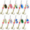 10 Piezas Kit Señuelos Cucharilla Pesca Tres Ganchos, Lentejuelas Giratorias De 360°. Adecuado para La Pesca En Agua Dulce Y Salada, Trucha, Lucioperca, Salmón Y Lubina.