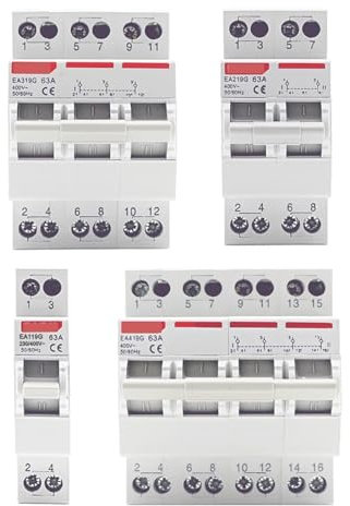 1P 2P 3P 4P 40A 63A MTS Double Alimentation Manuel Transfert Interrupteur Sur Rail Din Isolation Sectionneur 1 pc(4,40A)
