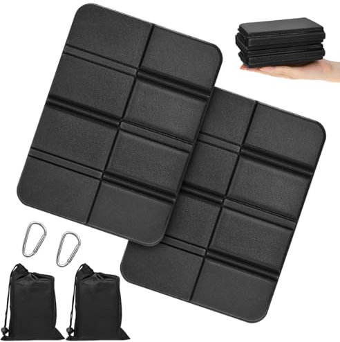 Mellbree Thermo sitzkissen faltbar, faltbares Outdoor Sitzkissen, wasserdichtes Sitzkissen, tragbares faltbares Sitzkissen für Reisen und Ausflüge im FreienFaltbares (Schwarz + Schwarz)