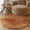 Wecon Home Moderner, sehr Flauschiger Hochflor Teppich von Esprit perfekt für Wohnzimmer, Schlafzimmer und mehr - Alice (100 cm rund, Terracotta)