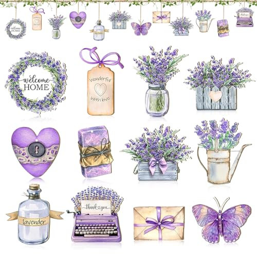 Decorazioni Primavera Albero da Appendere 12 Pezzi Decorazione Albero Primaverili Decorazioni in Legno Lavanda, Farfalle Ciondoli Legno da Decorare Giardino Legno per Rami, Porte, Finestre (Viola)