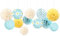 NICROLANDEE Gänseblümchen Dekorationen, 12 Stück pastellgelb blaue Gänseblümchen Papierlaternen, Seidenpapier-Pompons Dekor für Muttertag, Gänseblümchen Mottoparty, Garten Hochzeitsparty Dekorationen
