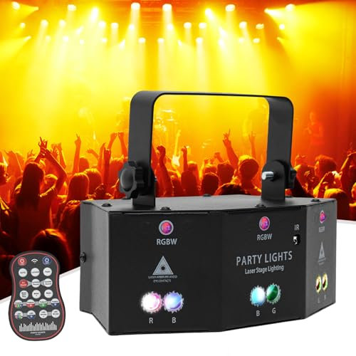 Disco Lights Party Lights Projecteur laser 9 yeux LED RVB Projecteur DJ Éclairage de scène avec télécommande et affichage LED pour la maison, les fêtes, les clubs, les anniversaires, les mariages, les