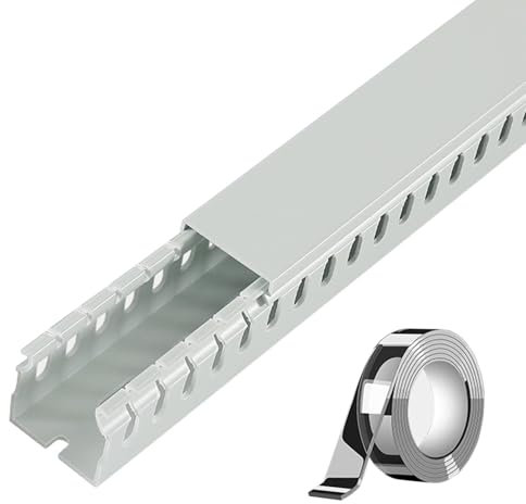 Bodenabdeckungen Kommerziell Kabelkanäle Für Elektrische Kabel 2m, Selbstklebend Kabelabdeckungsset & Kabelkanal Für Die Wand Organisieren, Verstecken Von TV/Video/Kamera-Kabeln(White,60x40mm/2.4x1.6i