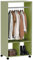 HOMCOM Open Wardrobe for Bedroom, Small Wardrobe on Wheels with Clothes Rail, Storage Shelves, Mobile Garment Rack for Clothes Storage, Cloakroom, Hallway, Green