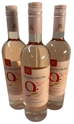 Mezzacorona, Nove Pinot Grigio Rosé Vigneti delle Dolomiti IGT 2024, Alkoholreduzierter Roséwein aus Italien, 750ml, 3er-Set