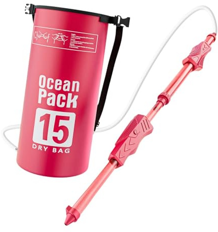 Milageto Wasserpistolen für Erwachsene und Kinder, Wasserpistolen mit 15 Liter Wassertank Rucksack, Kinder große Spritzpistolen Spielzeug Geschenk für Jungen Mädchen Pools Terrassen Strand, Rosa