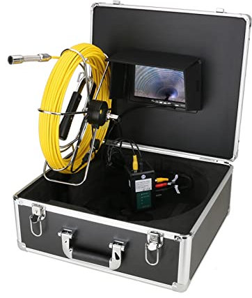 Snake Camera - Videocamera per ispezione, senza fili, 17,8 cm, 20 m, 17 mm, per tubi di scarico e fognature industriali compatibili con endoscopio (nero, 40 m)