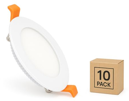 LEDKIA LED Einbaustrahler flach 12W Rund SuperSlim Ausschnitt Ø 155 mm (Pac