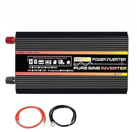 Convertisseur Tension Onduleur Sinusoïdal Pur Affichage LED 12000 W/10000 W Transformateur De Puissance Convertisseur De Tension 12 V 24 V 48 V 60 V vers 220 V(12V,60hz 220V,12000W NO Remote)