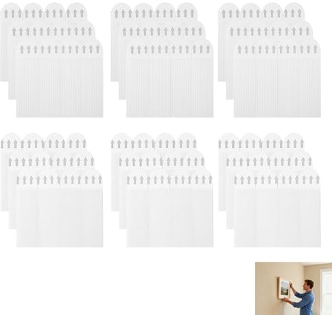 72 Stück Bilder-Montagestreifen Ohne Bohren, 92 x 19 mm Posterstrips, Bilder Befestigen Ohne Nägel und Schrauben, Rückstandsfreie Bilderhaken Wandbefestigung, Starke Klebestreifen für Poster Deko