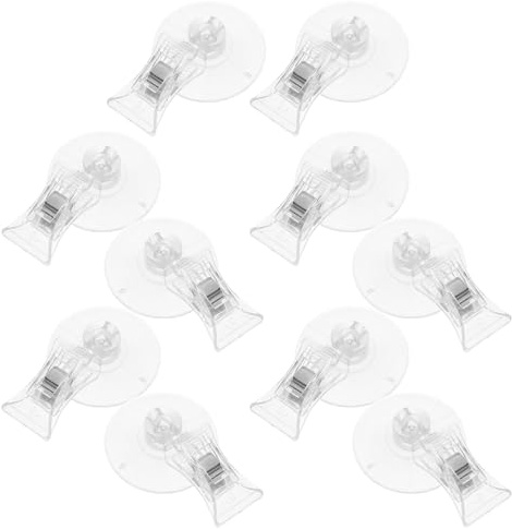 Cabilock 10 pièces Clips Étiquette Ventouse Transparent pour Affichage Prix Supermarché Support Signalétique Rotatif Ajustable pour Rayons et Vitrines