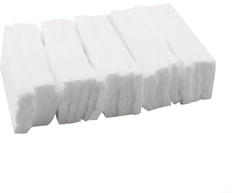 GANCEI 25 Stück schwer entflammbare Wattebauschwämme, Ersatz 11,9 x 5,1 cm, mit Pinzette für Tisch-Feuerstellen und Kamine, hitzebeständige Fasern