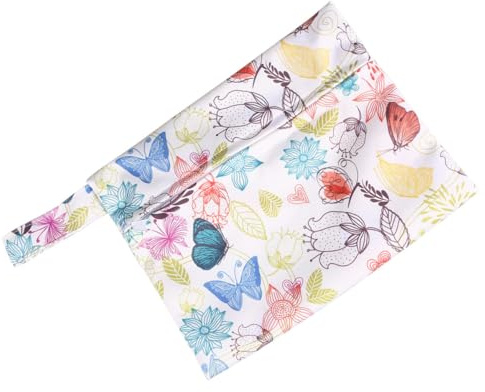 VINTORKY Waterproof Sanitary Towel Storage Pouch with Zipper, Lightweight Fabric and TPU Small Diaper Bag for Outdoor Walking and Office Use