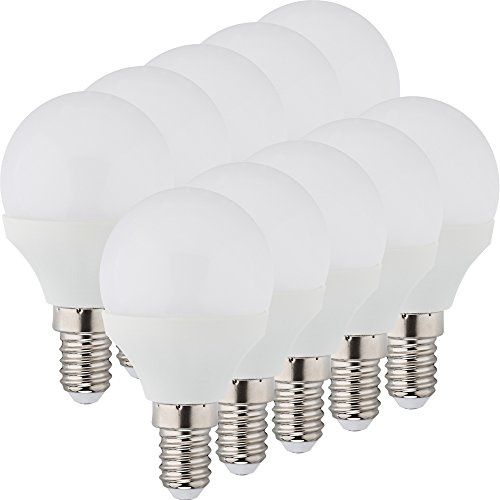 Müller-Licht 10er-Set LED Lampe Tropfenform Essentials Ersetzt 25 W, Plastik, 3 watts, E14, Weiß, 4.5 x 4.5 x 7.8 cm
