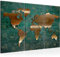 Runa Art Wandbilder Weltkarte Bild XXL Büro Wohnzimmer Grün Braun Antik 120 x 80 cm 3 Teilig 109031b