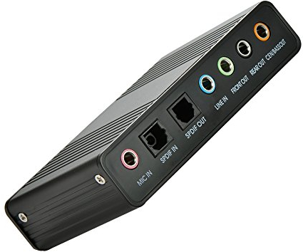 Sound Card,Optimal Shop 6 Channel External Sound Card USB 2.0 External 5.1 Surround Sound Optical S/PDIF Audio Sound Card Adapter for PC Laptop Recording Compatible with Windows 10 / 8 / 7/ XP,Black