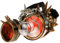 MFAZ Morefaz Ltd Welding Cyber Goggles Schutzbrille Schweißen Sonnenbrille Steampunk Goth Round Cosplay Brille Party Fancy Dress (Gold Spikes Loupe)