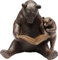 Kare Design Deko Figur Reading Bears, Braun, Deko Objekt, Bär Motiv, handgefertigt, 18x20x16 cm (H/B/T)