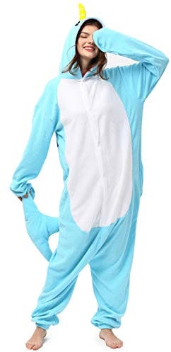 Katara 1744 (30+ Designs) Wal-Kostüm Blau, Unisex Onesie/Pyjama-Qualität für Erwachsene & Teenager