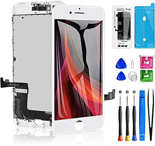 for iPhone 8 Plus Screen Replacement White 5.5 Inch, Diykitpl 3D Touch LCD Digitizer Display for iPhone 8 Plus, with Repair Tools Kit for A1864,A1897,A1898 Glass Screen