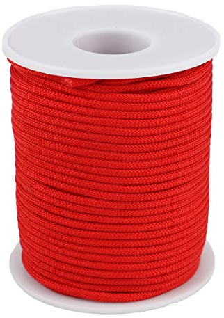 McFanBe Cordel de Nailon para Collar Pulsera Fabricación de Joyas Accesorios para Manualidades (2mm-98feet, Rojo)