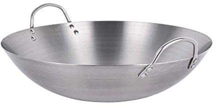 Induktionsherd Konkaven Wok Dicken Edelstahl Wok Konkaven Wok Multifunktions-Wok,60cm