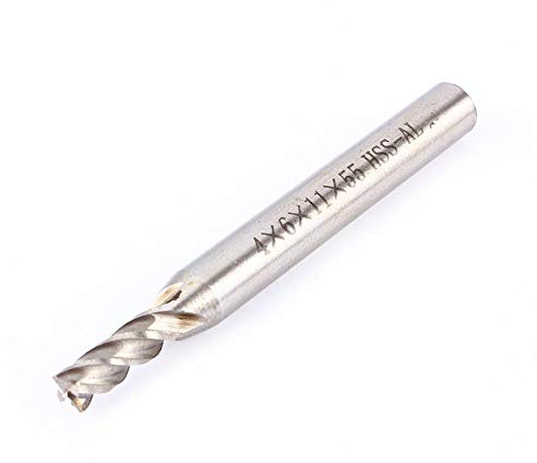 Set di frese 4 mm con 4 scanalature, fresa a codolo cilindrico con punta elicoidale per ferro acciaio legno, 1 pezzo