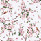 ecosoul Wachstuchtischdecke Kirschbaum Blumen Vogel rosa weiß Zweige bunt Wachstischdecke Schutzdecke Gartentischdecke glatt abwaschbar Meterware Breite:140cm Länge:280cm