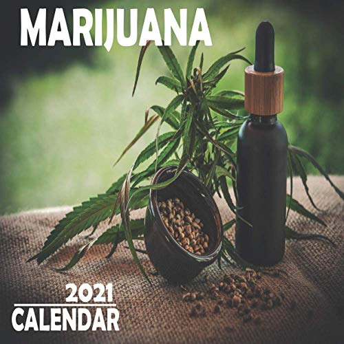 Marijuana Calendar 2021: 16 Month Mini Wall Or Desk Calendar For Office, Home Or School