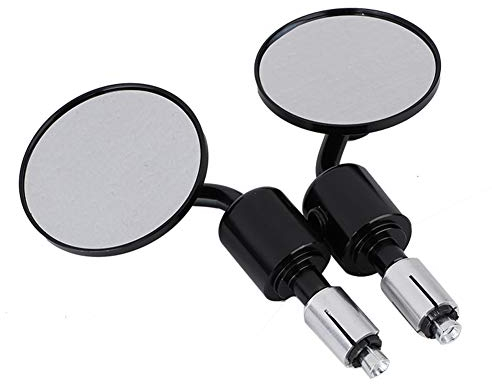 Kuuleyn Rückspiegel, 1 Paar 7/8 runder Lenker Lenker Ende Rückspiegel Seitenspiegel für Universal Motorrad Motorrad Roller(schwarz)