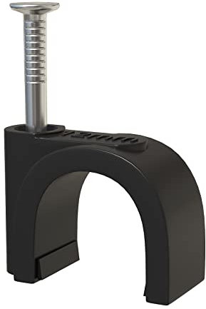 Round Cable Clips 12mm - Pack of 100 (Black)