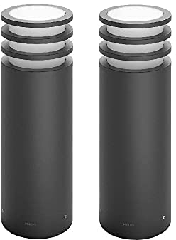 Philips Hue – Lucca Wegeleuchte, 2er-Pack, Anthrazit, 1x9W, 230V