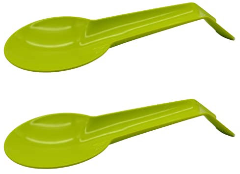 2x Grün Kochlöffelablage Schneebesenablage aus Kunststoff Löffelablage Küchen Utensilien Ablage für Küchenhelfer