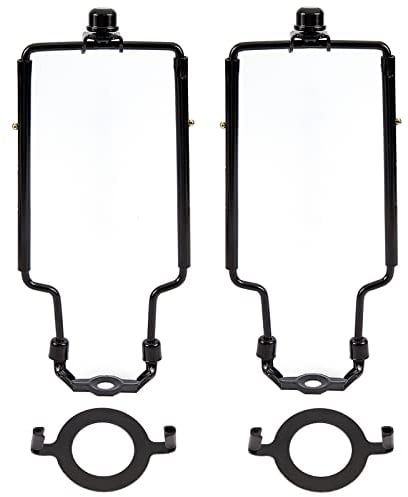 OLYCRAFT 2 Sets Lampenschirm Harfenhalter 8 9 10 Zoll Verstellbare Lampenharfe Mit 2 Schirmbefestigung Endkappe Schwarzer Hornrahmen Lampenschirmhalterung