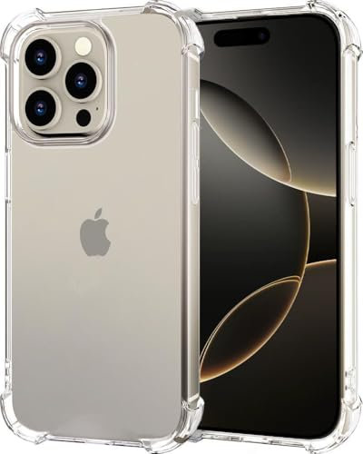 KP TECHNOLOGY Case For iPhone 16 Pro, iPhone 16 Pro Case With Reinforced Corners, Drop Protection Soft TPU Bumper Phone Cover for iPhone 16 Pro (Clear)