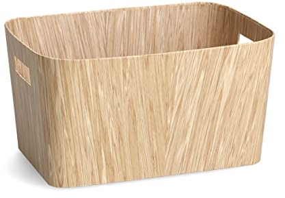 Zeller 14431 Aufbewahrungsbox Holz, Pappe, ca. 34,2 x 24,5 x 18 cm, Deko, Holz-Optik