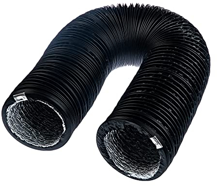 160 mm de diámetro, tubo de escape negro, longitud de 3 m, con aislamiento de aluminio, para secadora, aire acondicionado, campana extractora, tubo flexible Combi de aluminio y PVC