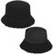 Seeberger Teddy Fur Wendehut Bucket Hat Fischerhut Kunstfellhut Damenhut Stoffhut (One Size - schwarz)
