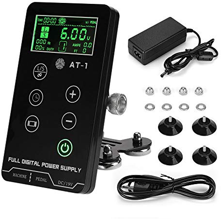 ATOMUS Tattoo Power Supply Touch Screen Digital LCD Supplies with UK Cable for Liner and Shader 45° Rotatable Multi-functional Tattoo Machine Power Supply