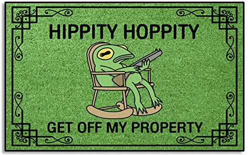 Wulidrom Fußmatte Hippity Hoppity Get Off My Property Teppich für stark frequentierte Bereiche