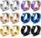 6 Paar Creolen Herren Edelstahl Kleine Creolen Ohrringe Winzig Gold Huggie Ohrringe für Damen Ohrlochstechen Schmuck Knorpel, 6 Farben